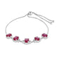 Pulsera de Plata con Rubí de Tailandia y Topacio Blanco