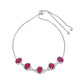 Pulsera de Plata con Rubí de Tailandia y Topacio Blanco