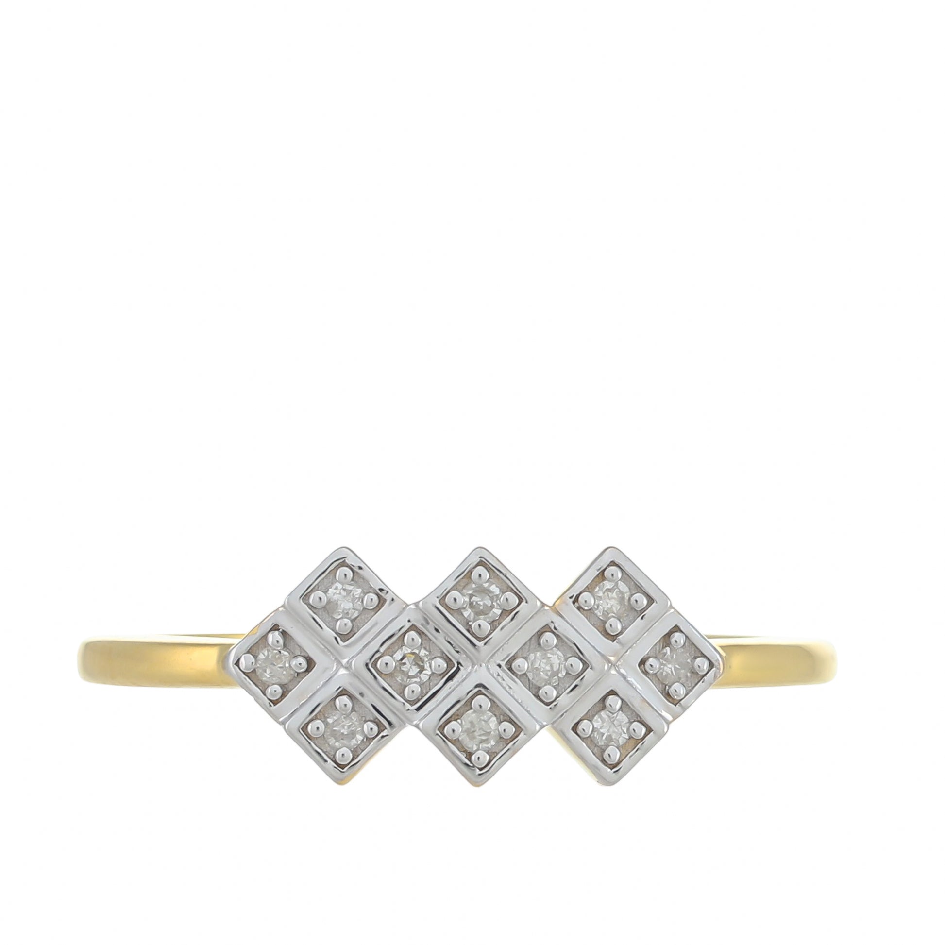 Anillo de Plata Bañada en Oro con Diamante blanco 1 