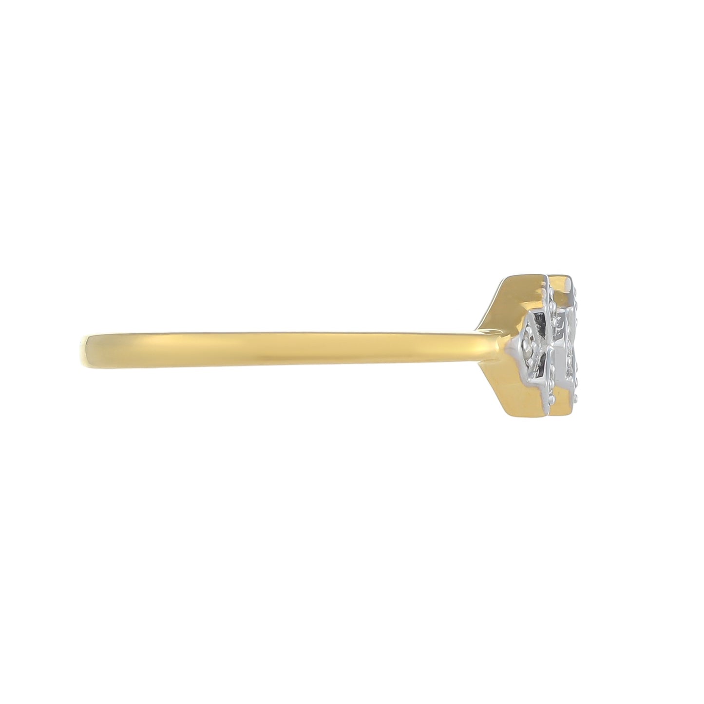 Anillo de Plata Bañada en Oro con Diamante blanco