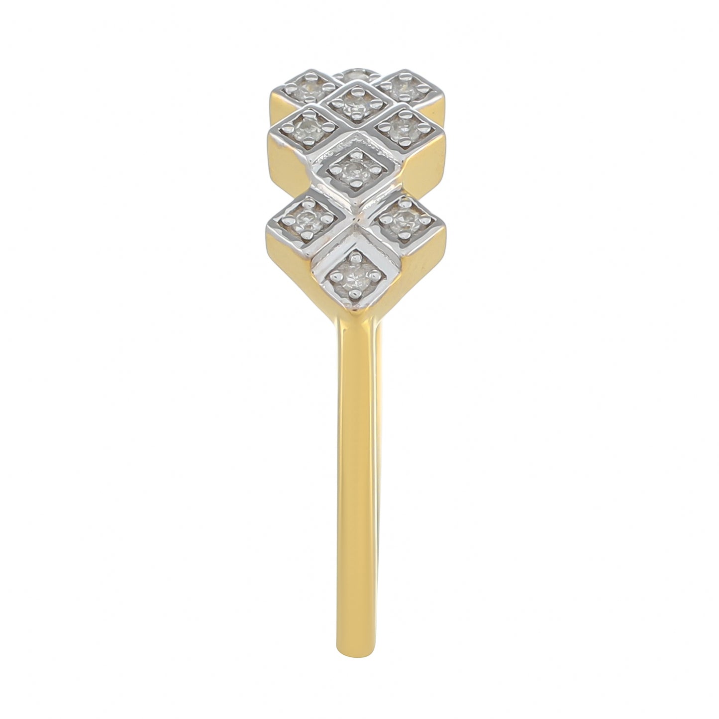 Anillo de Plata Bañada en Oro con Diamante blanco