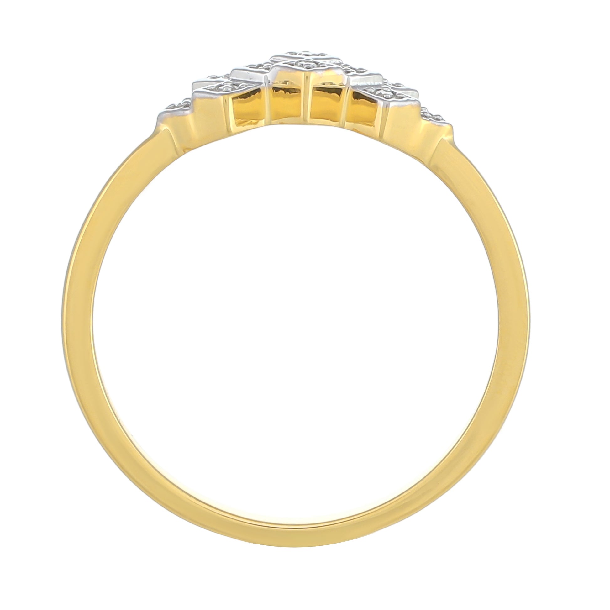Anillo de Plata Bañada en Oro con Diamante blanco 4 