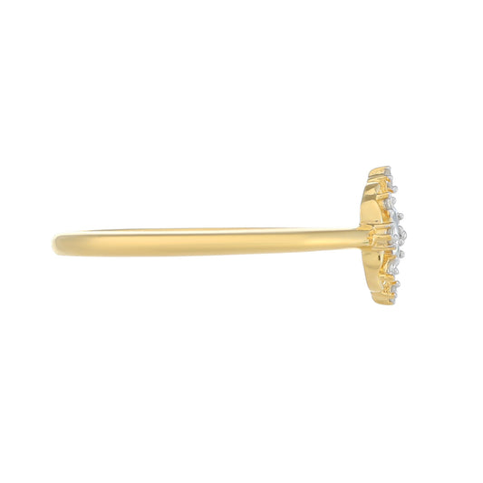 Anillo de Plata Bañada en Oro con Diamante blanco