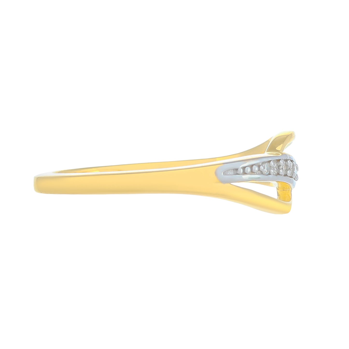 Anillo de Plata Bañada en Oro con Diamante blanco