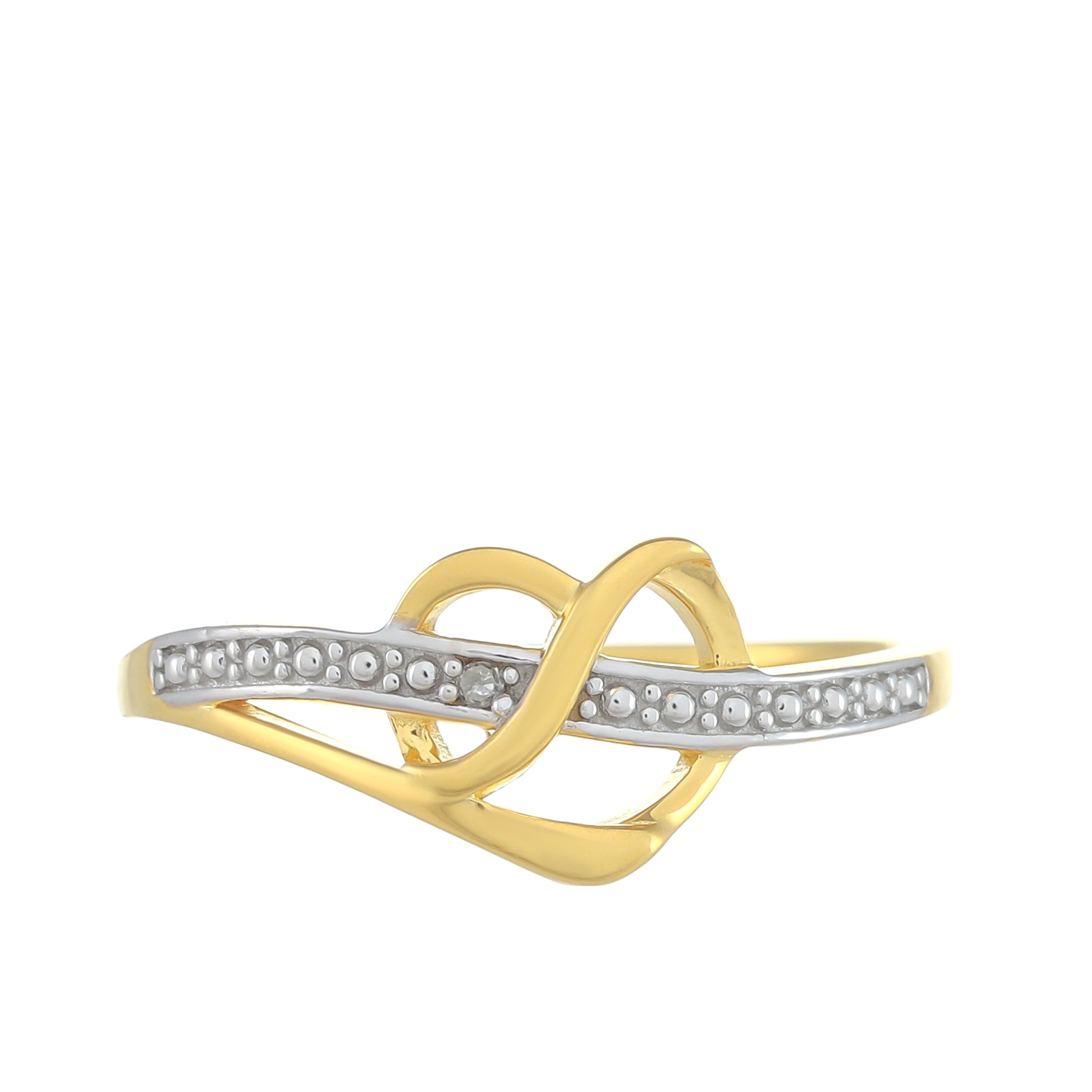 Anillo de Plata Bañada en Oro con Diamante blanco 1 