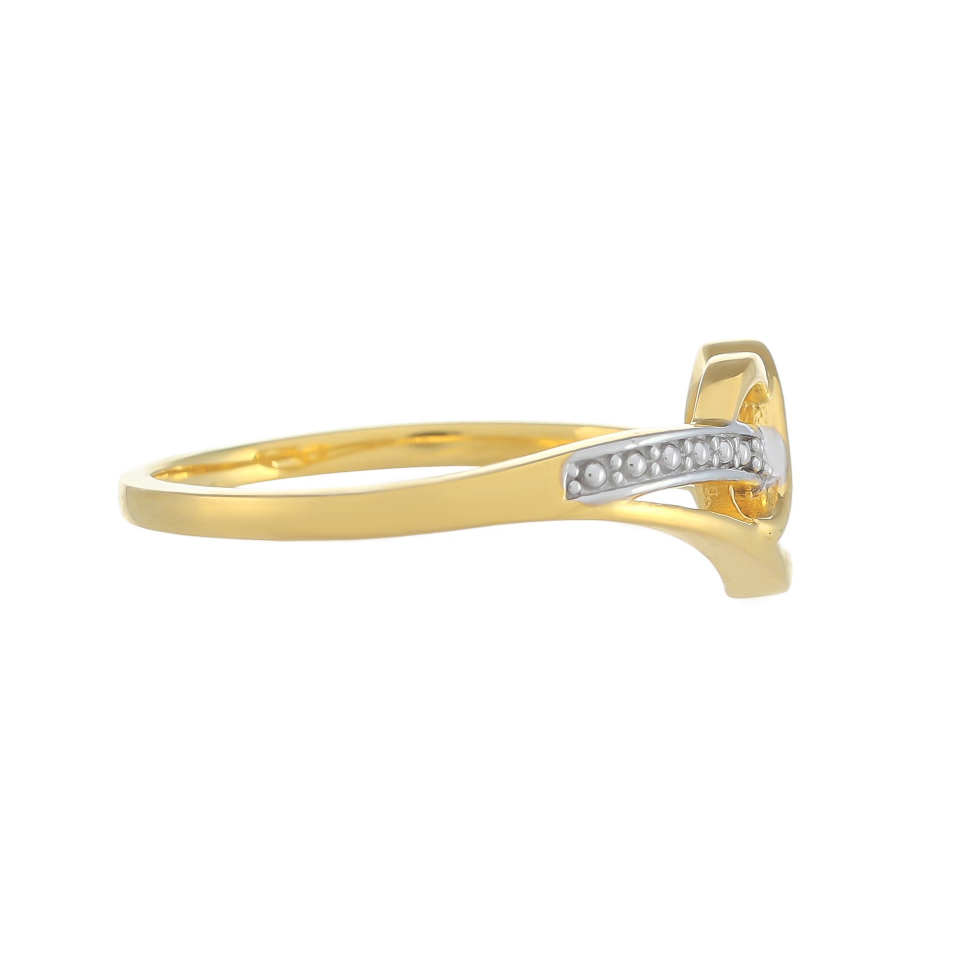 Anillo de Plata Bañada en Oro con Diamante blanco 2 