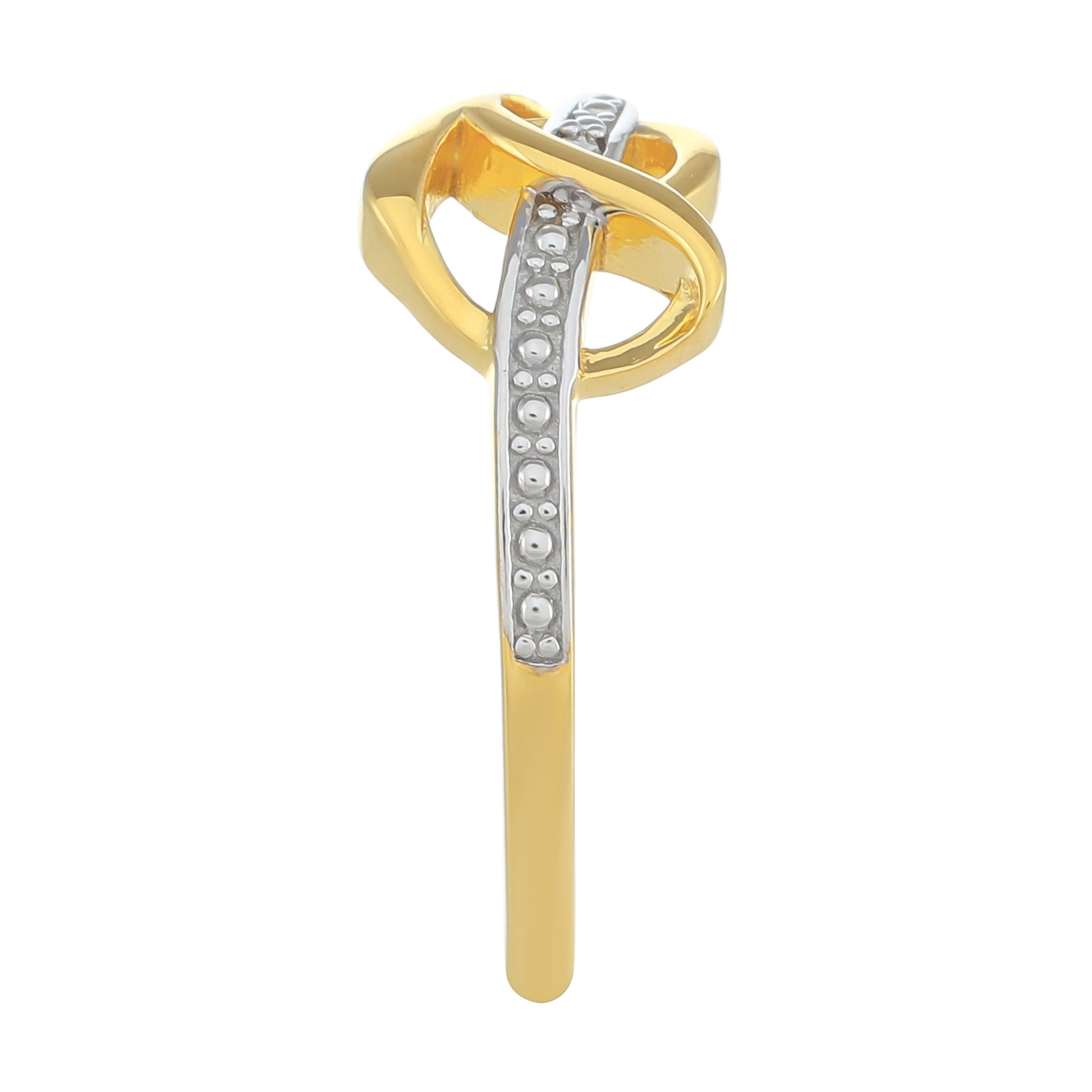 Anillo de Plata Bañada en Oro con Diamante blanco 3 