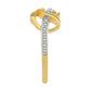 Anillo de Plata Bañada en Oro con Diamante blanco