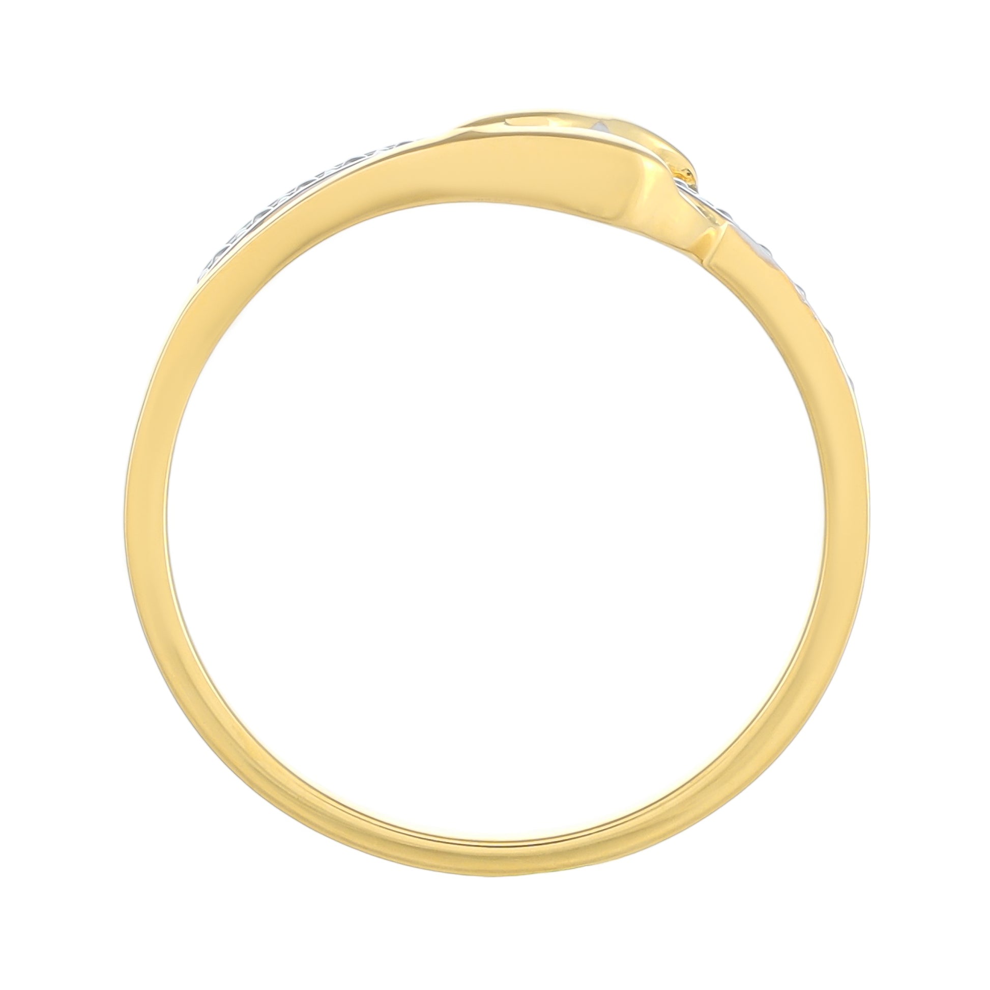 Anillo de Plata Bañada en Oro con Diamante blanco 4 