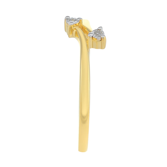 Anillo de Plata Bañada en Oro con Diamante blanco