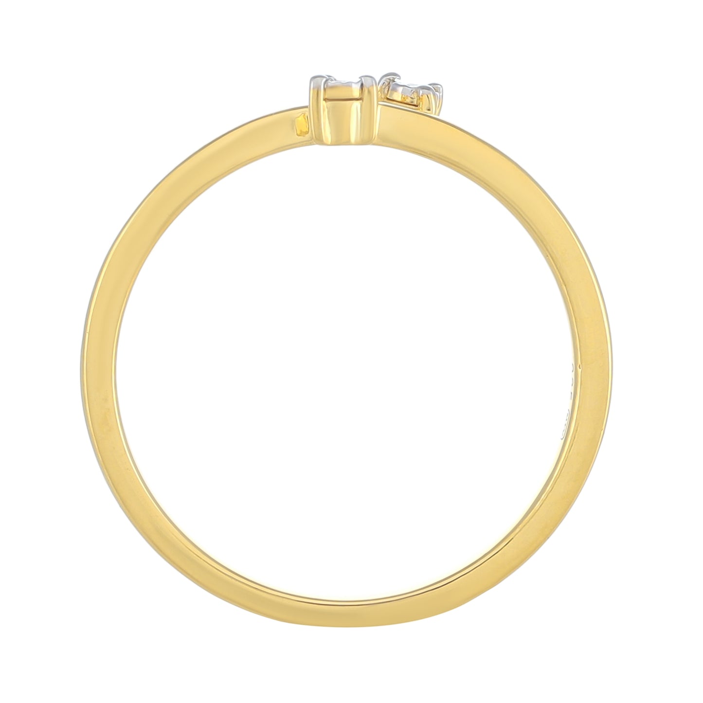 Anillo de Plata Bañada en Oro con Diamante blanco