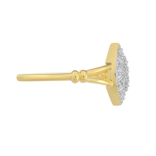 Anillo de Plata Bañada en Oro con Diamante blanco