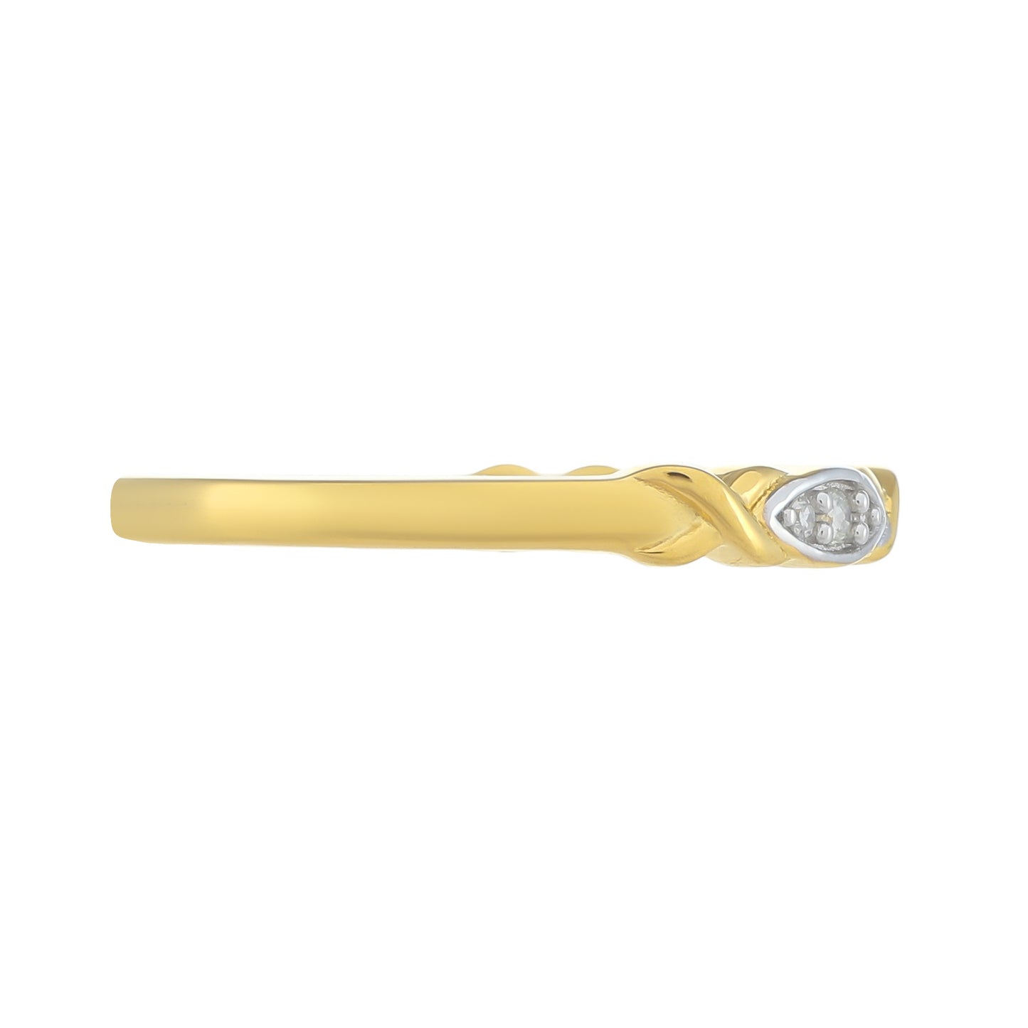 Anillo de Plata Bañada en Oro con Diamante blanco