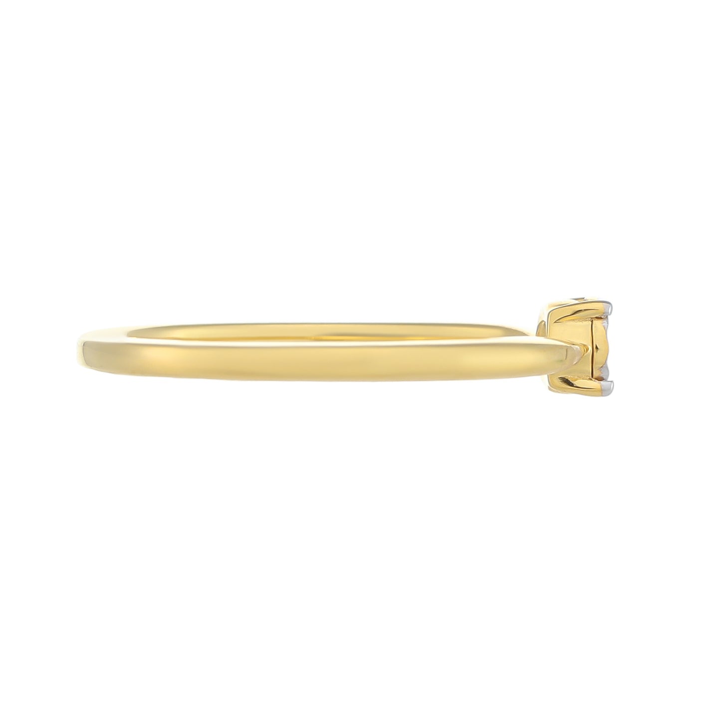 Anillo de Plata Bañada en Oro con Diamante blanco