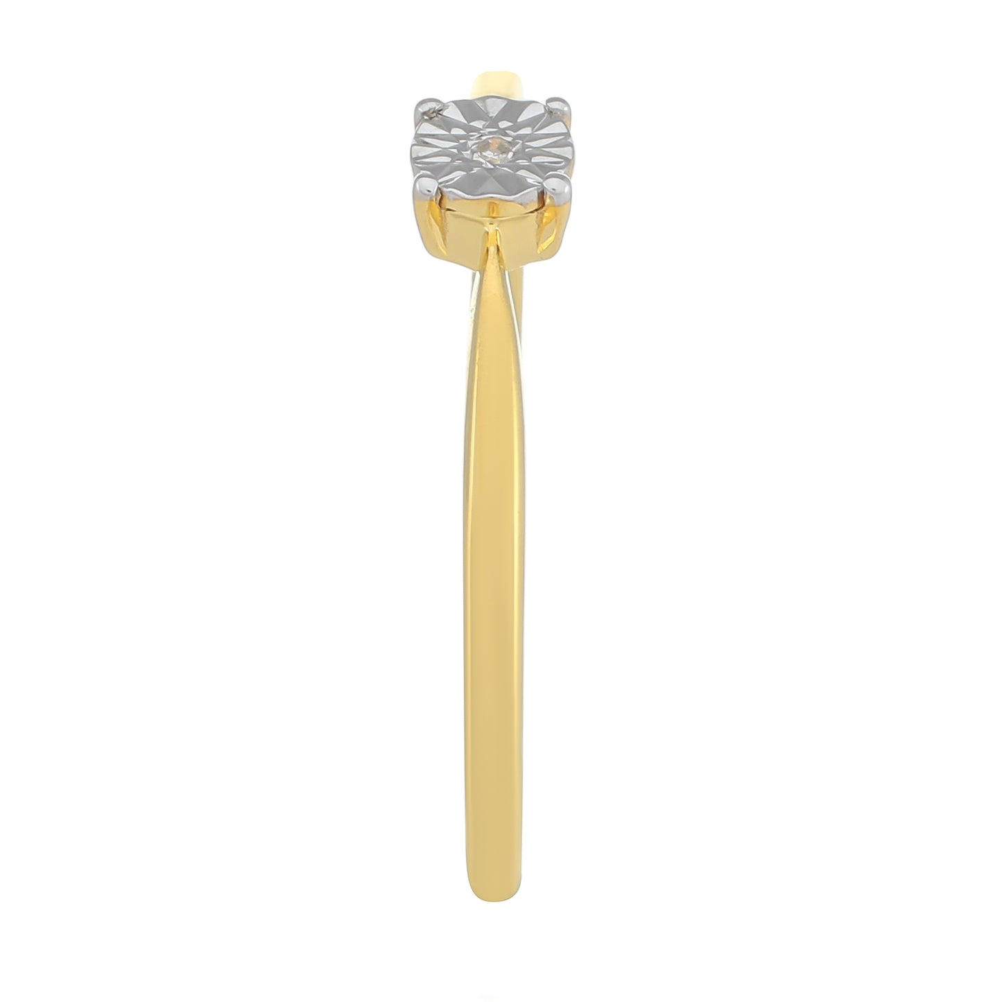 Anillo de Plata Bañada en Oro con Diamante blanco