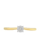 Anillo de Plata Bañada en Oro con Diamante blanco