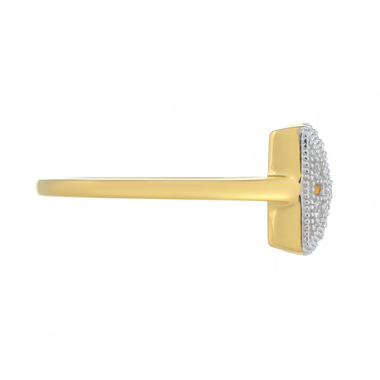 Anillo de Plata Bañada en Oro con Diamante blanco