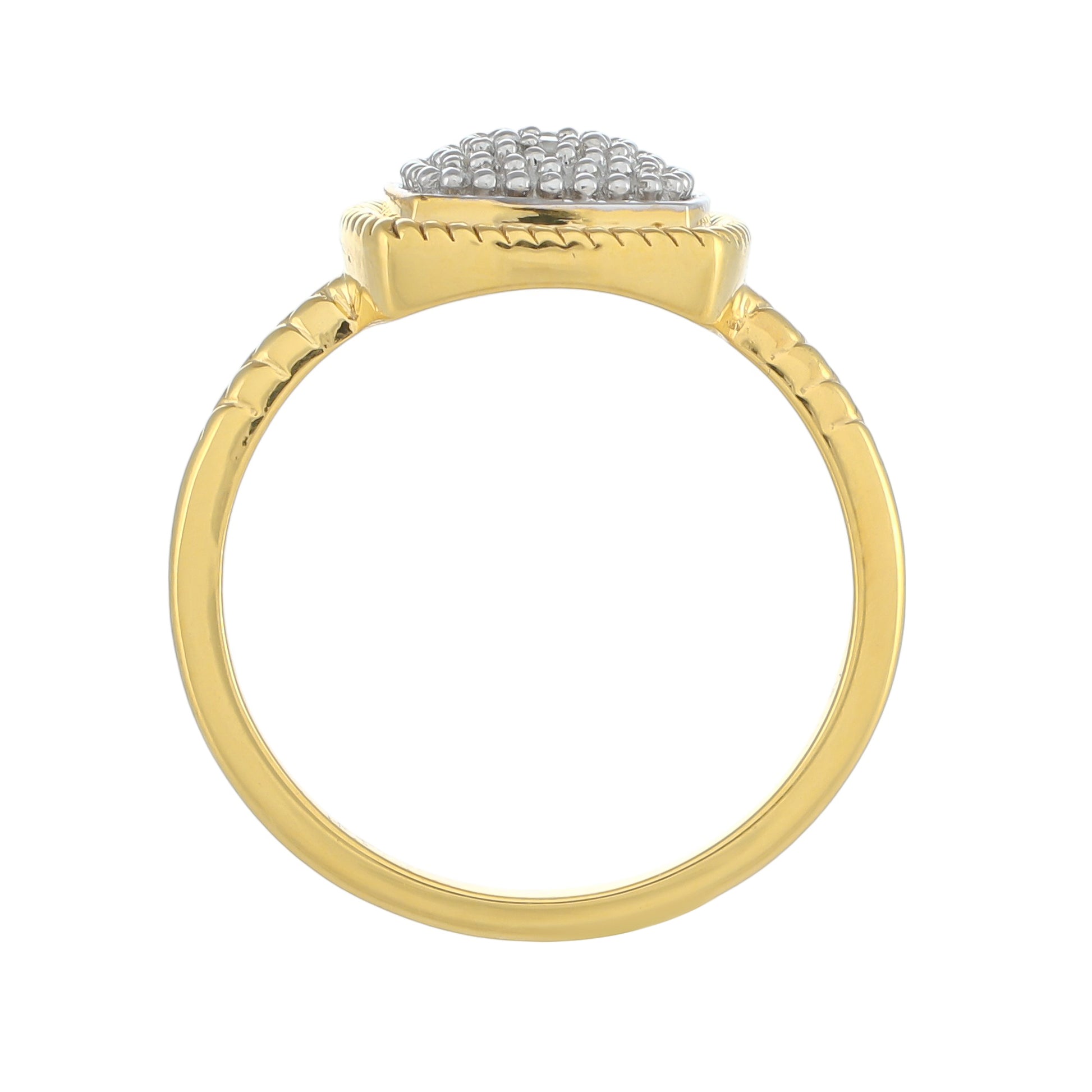 Anillo de Plata Bañada en Oro con Diamante blanco 4 