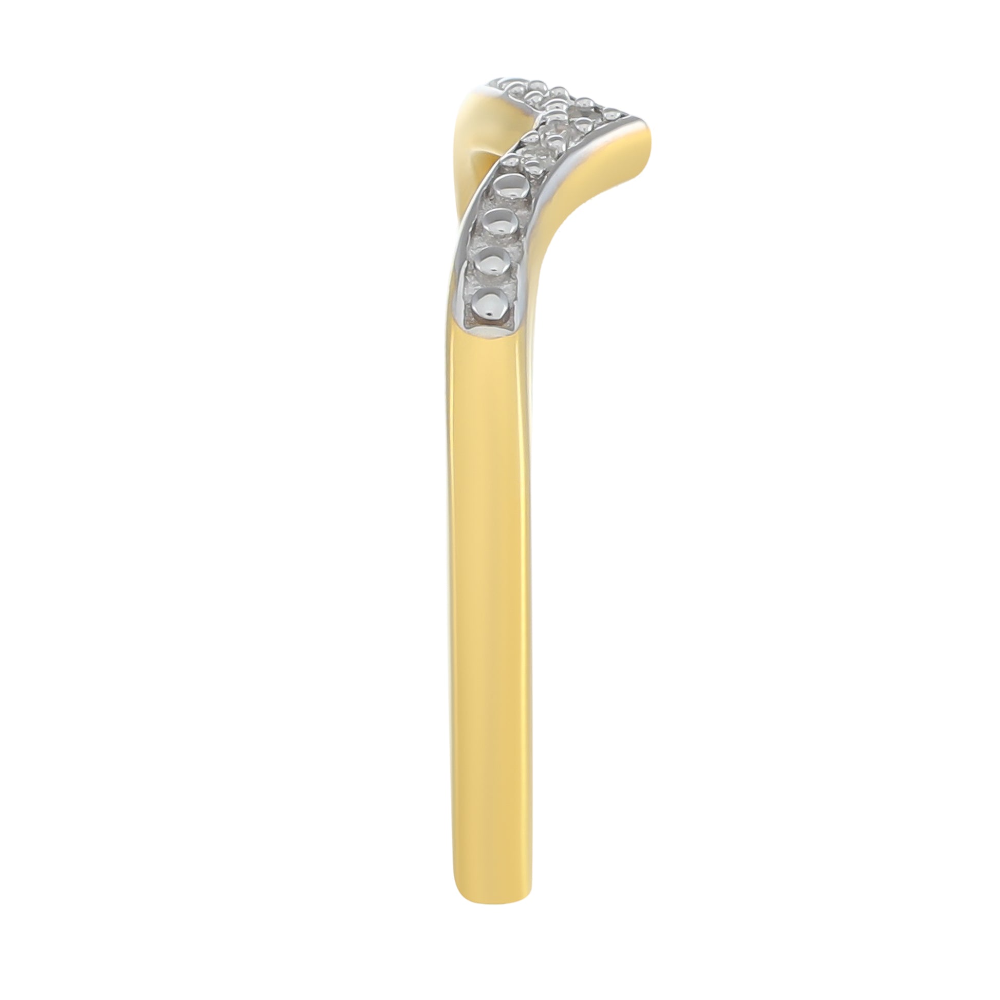 Anillo de Plata Bañada en Oro con Diamante blanco 3 