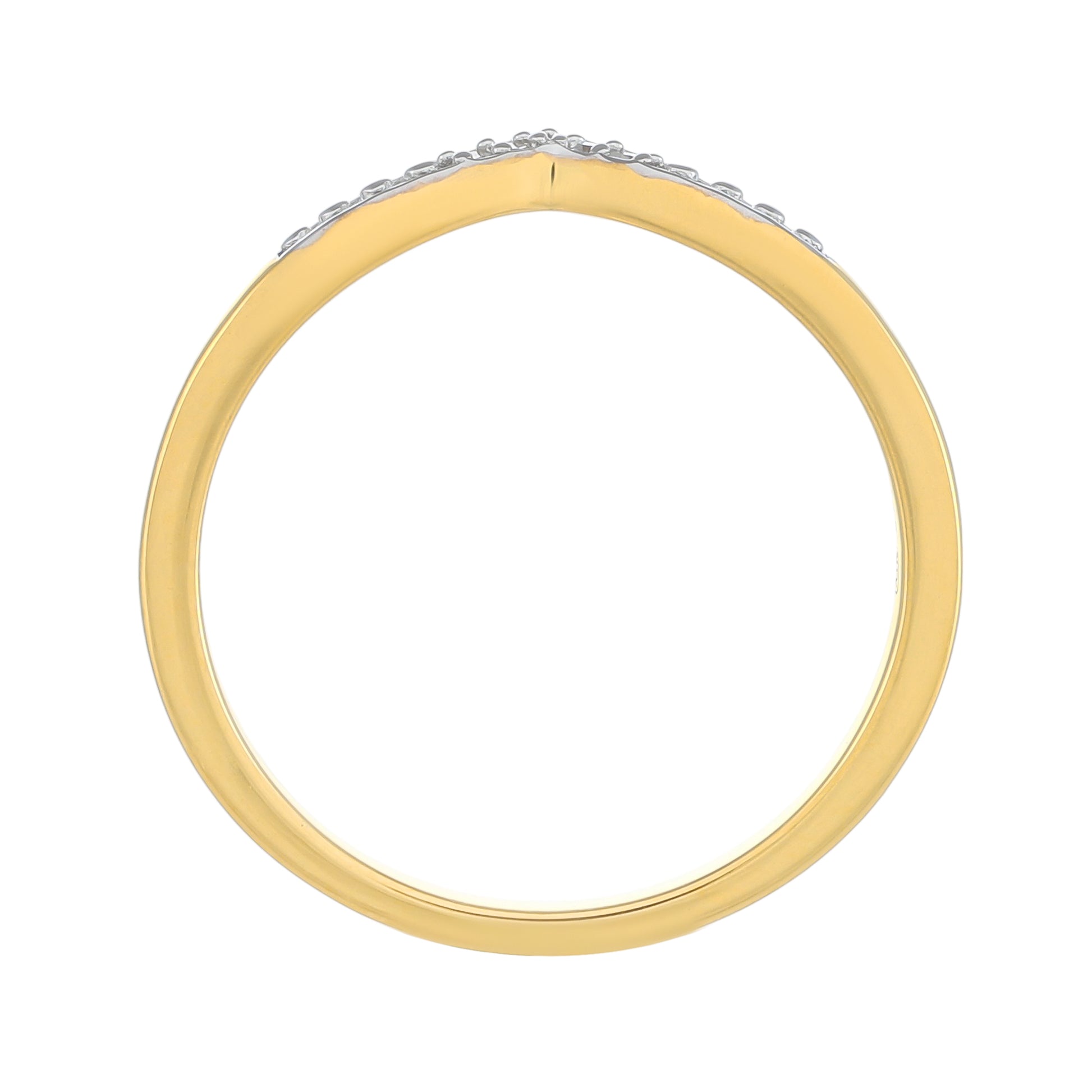 Anillo de Plata Bañada en Oro con Diamante blanco 4 