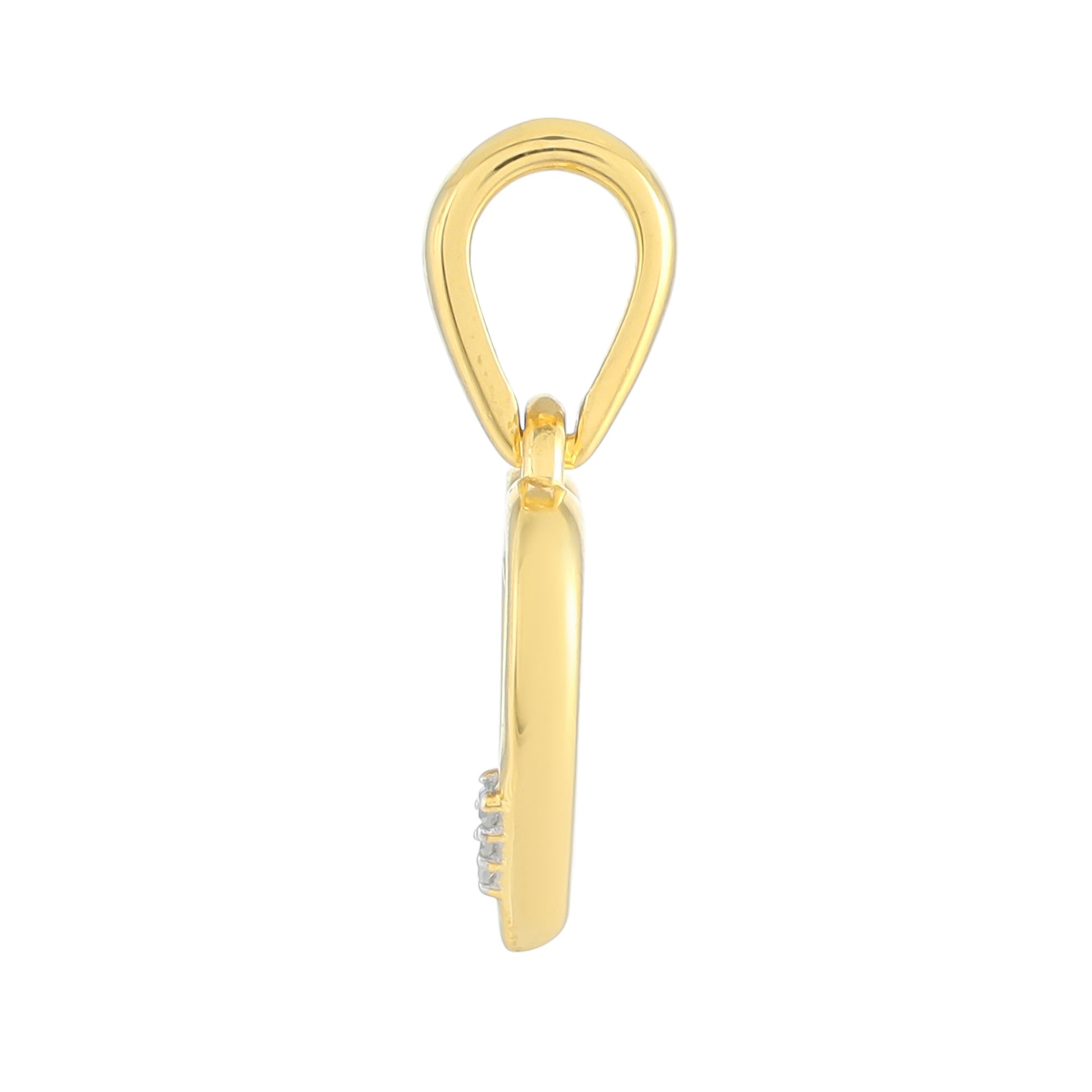 Colgante de Plata Bañada en Oro con Diamante blanco 2 