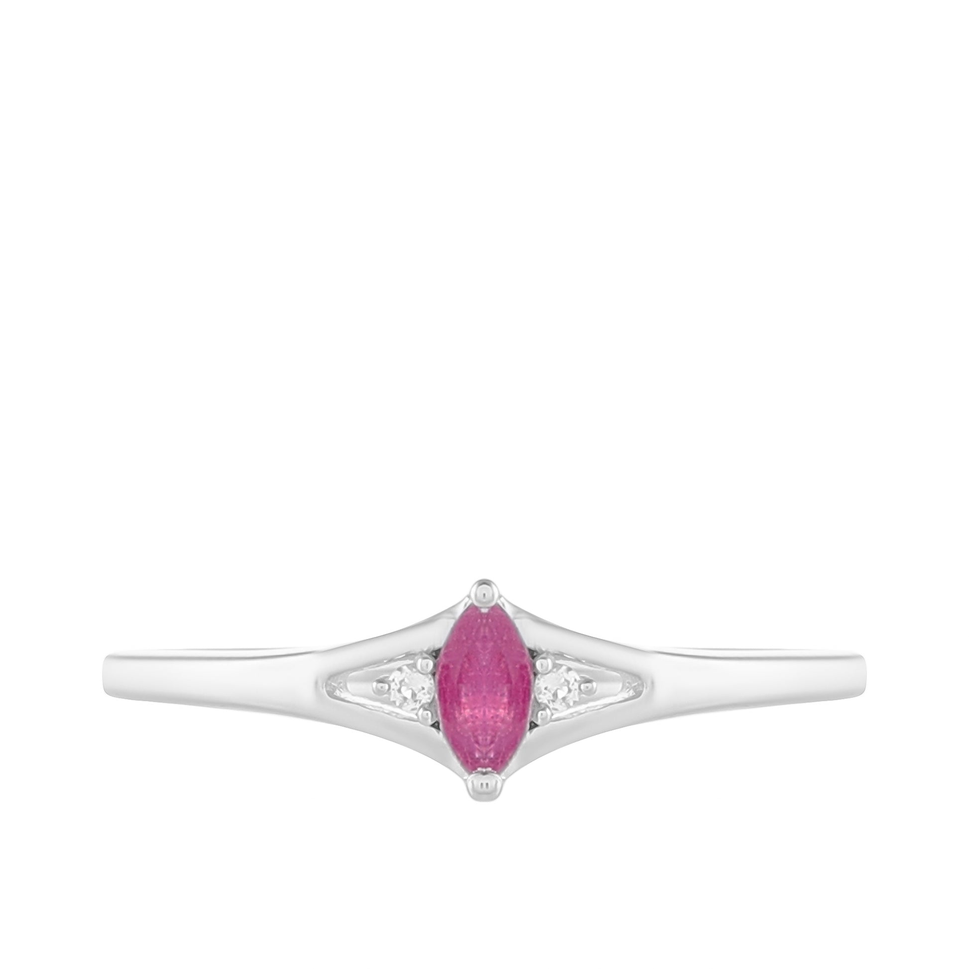 Anillo de Plata con Rubí de Tailandia y Topacio Blanco 1 