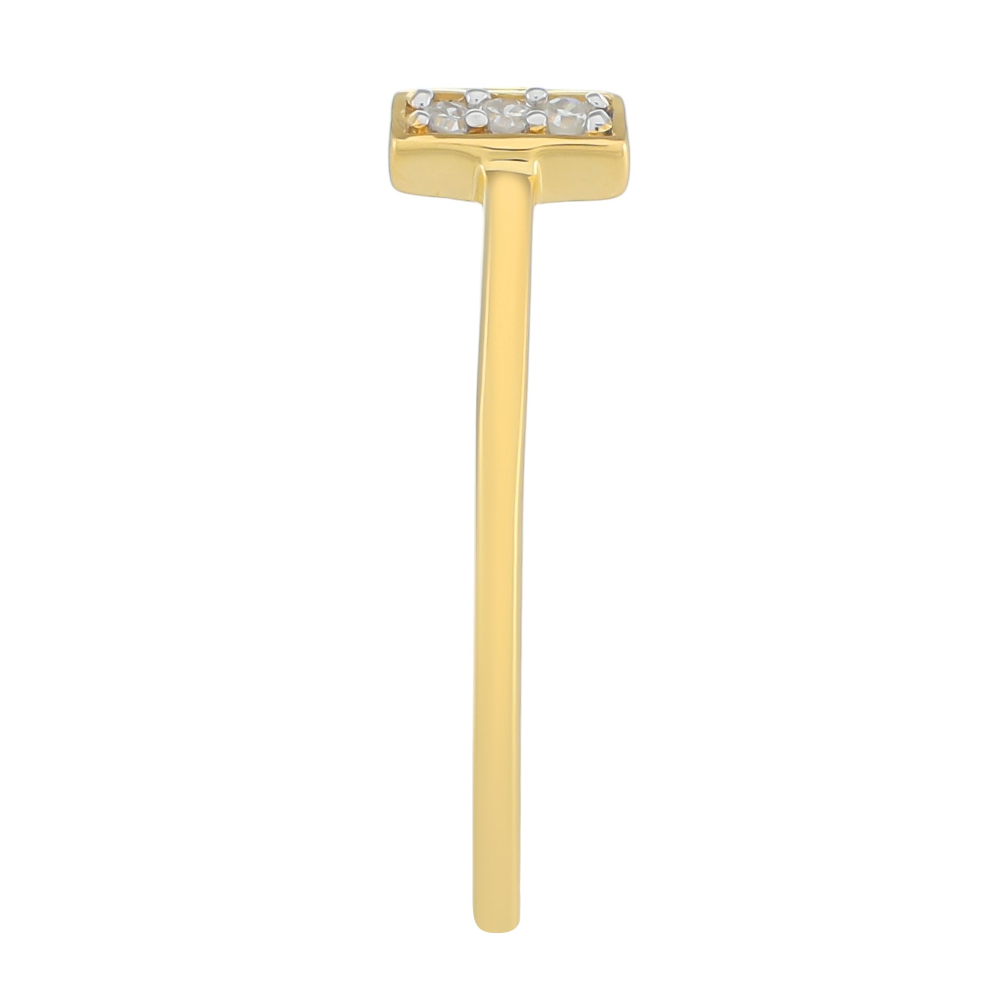 Anillo de Plata Bañada en Oro con Diamante blanco 3 