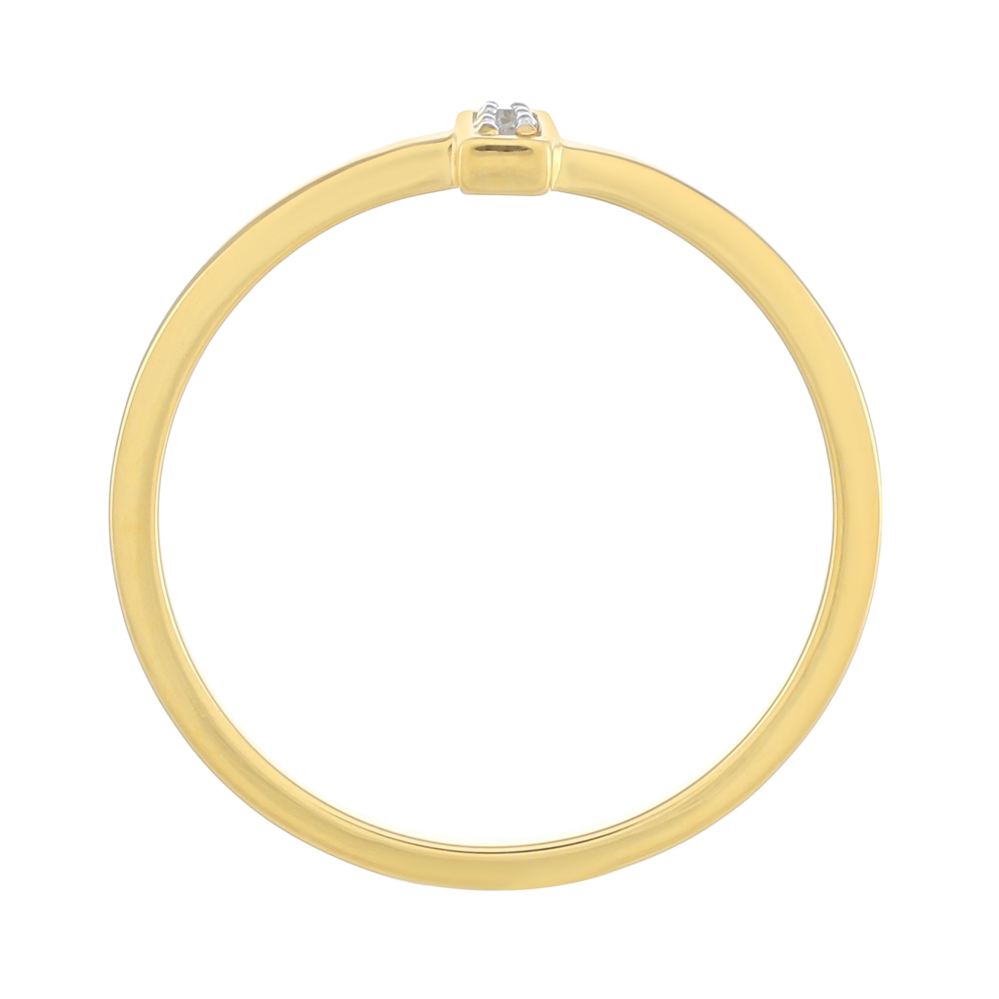 Anillo de Plata Bañada en Oro con Diamante blanco 4 