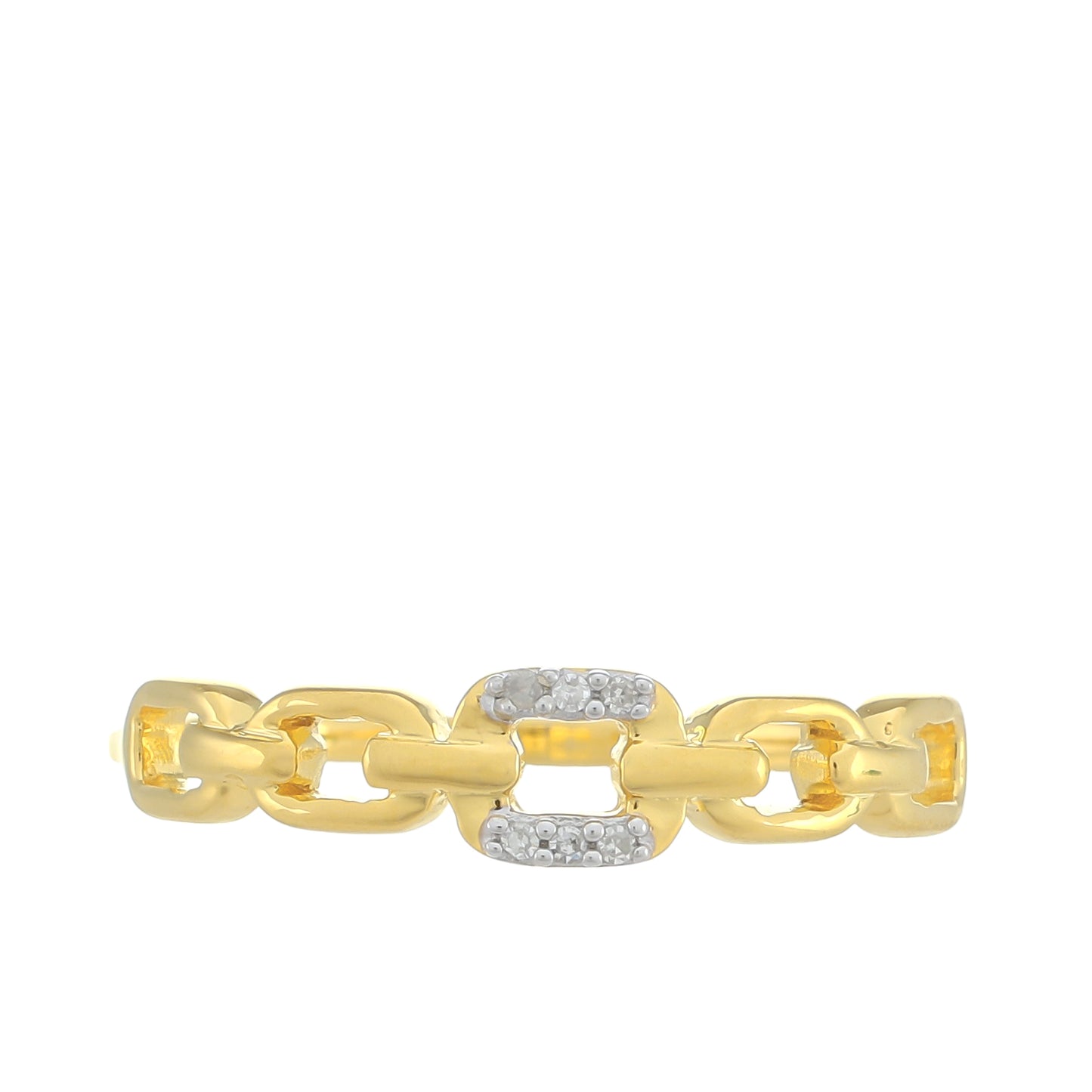 Anillo de Plata Bañada en Oro con Diamante blanco
