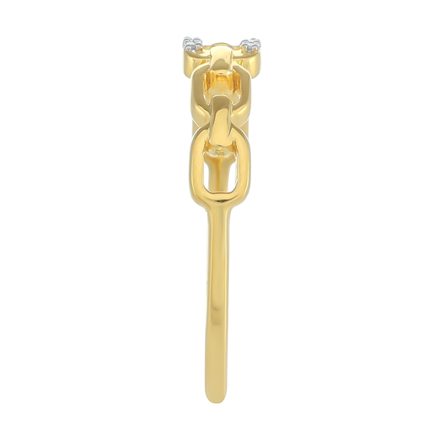 Anillo de Plata Bañada en Oro con Diamante blanco