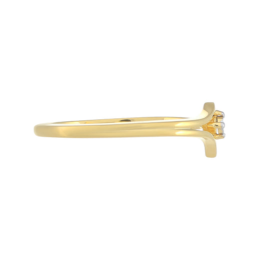 Anillo de Plata Bañada en Oro con Diamante blanco