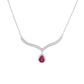 Collar de Plata con Rubí de Tailandia y Topacio Blanco