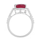 Anillo de Plata con Rubí de Tailandia y Topacio Blanco