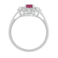 Anillo de Plata con Rubí de Tailandia y Topacio Blanco
