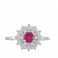 Anillo de Plata con Rubí de Tailandia y Topacio Blanco
