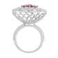Anillo de Plata con Rubí de Tailandia y Topacio Blanco