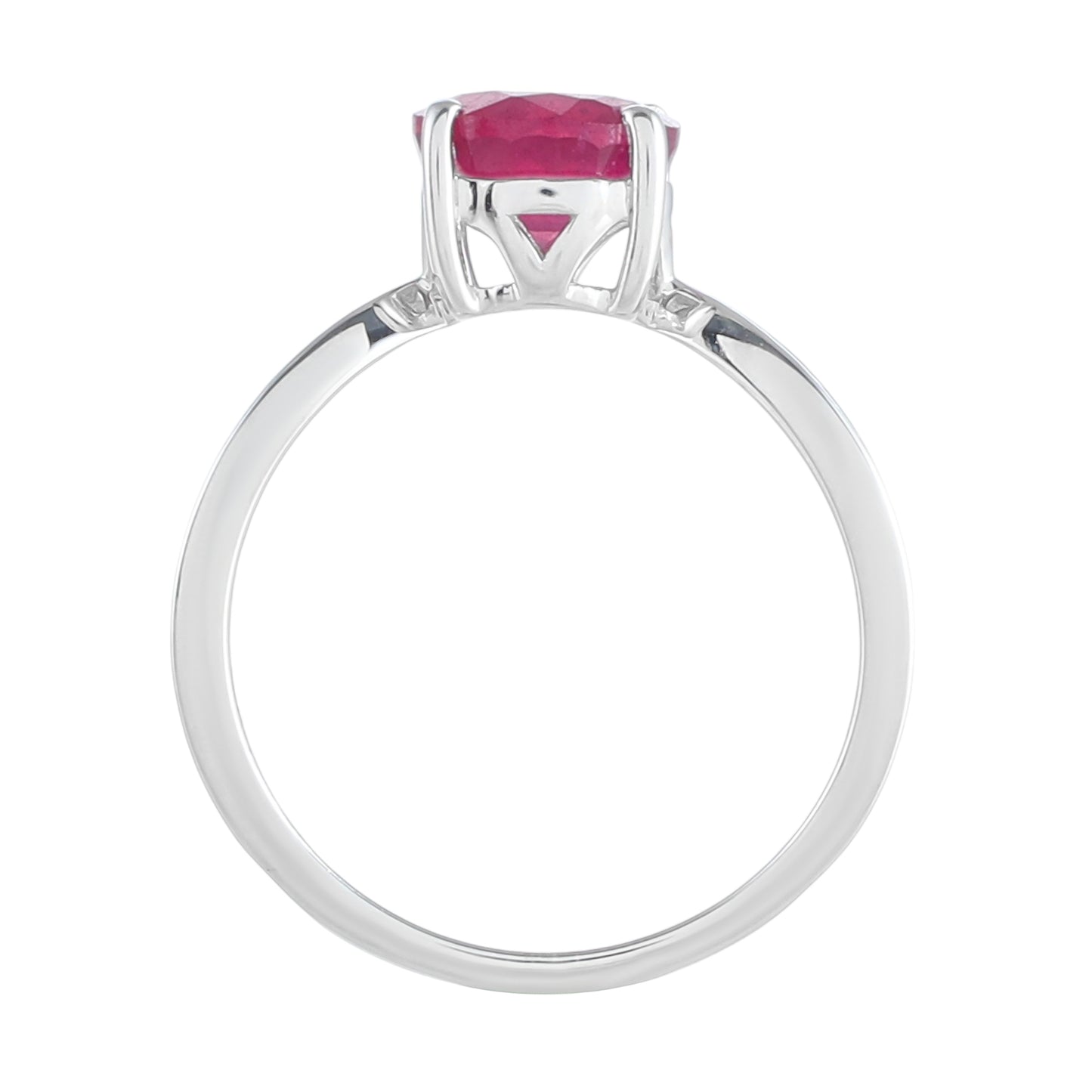 Anillo de Plata con Rubí de Tailandia y Topacio Blanco
