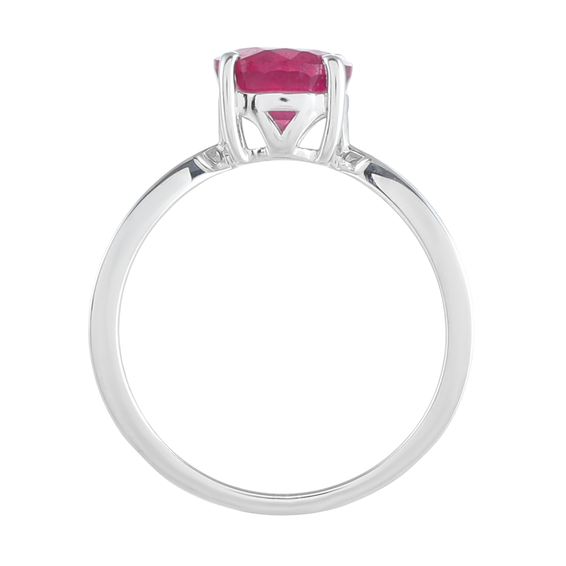 Anillo de Plata con Rubí de Tailandia y Topacio Blanco 4 