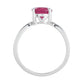 Anillo de Plata con Rubí de Tailandia y Topacio Blanco