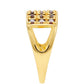 Anillo de Plata Bañada en Oro con Diamante Rojo