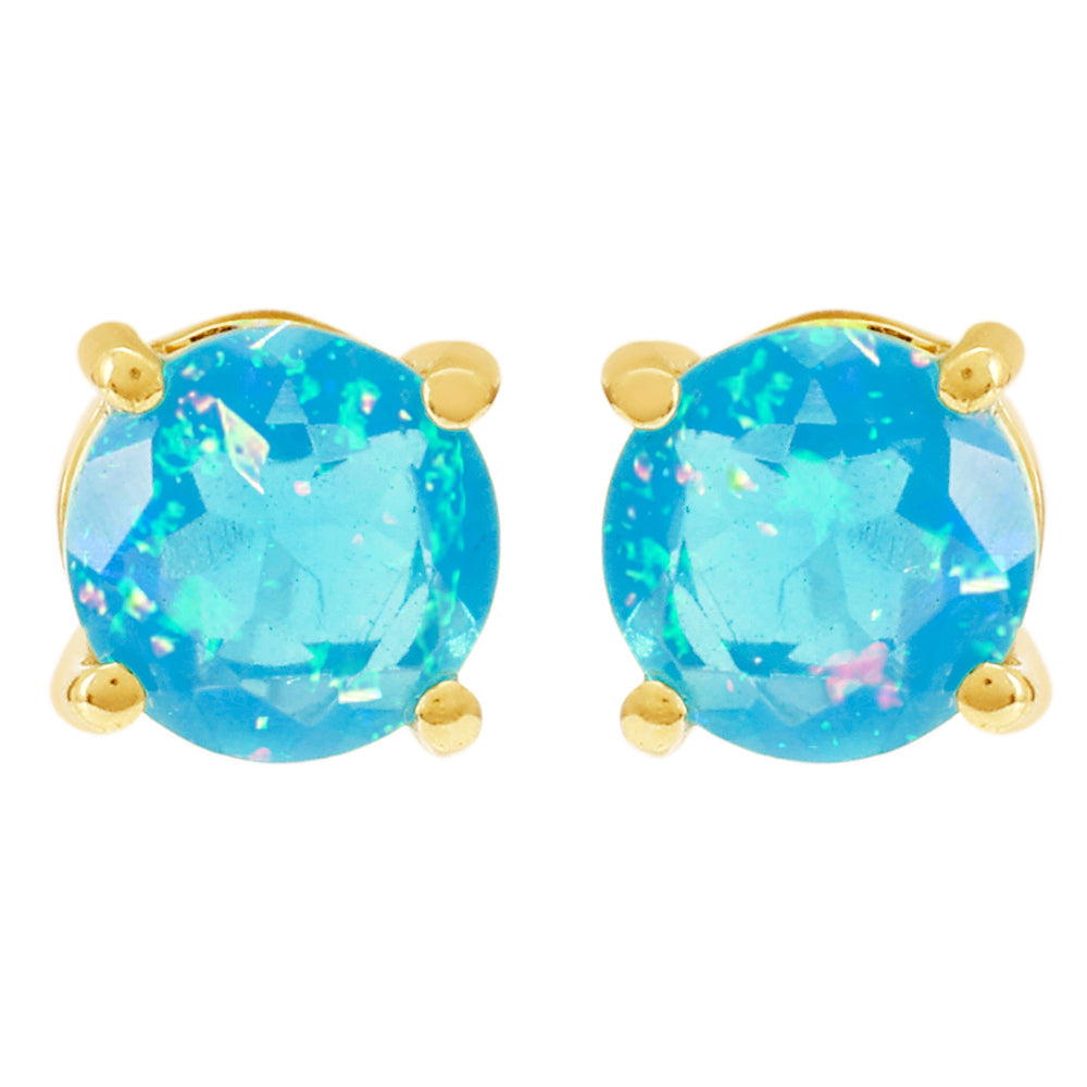 Pendientes de Oro 9K con Ópalo Azul Paraiba de Etiopía 1 