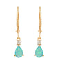 Pendientes de Oro 9K con Ópalo Azul Paraiba de Etiopía y Topacio Blanco