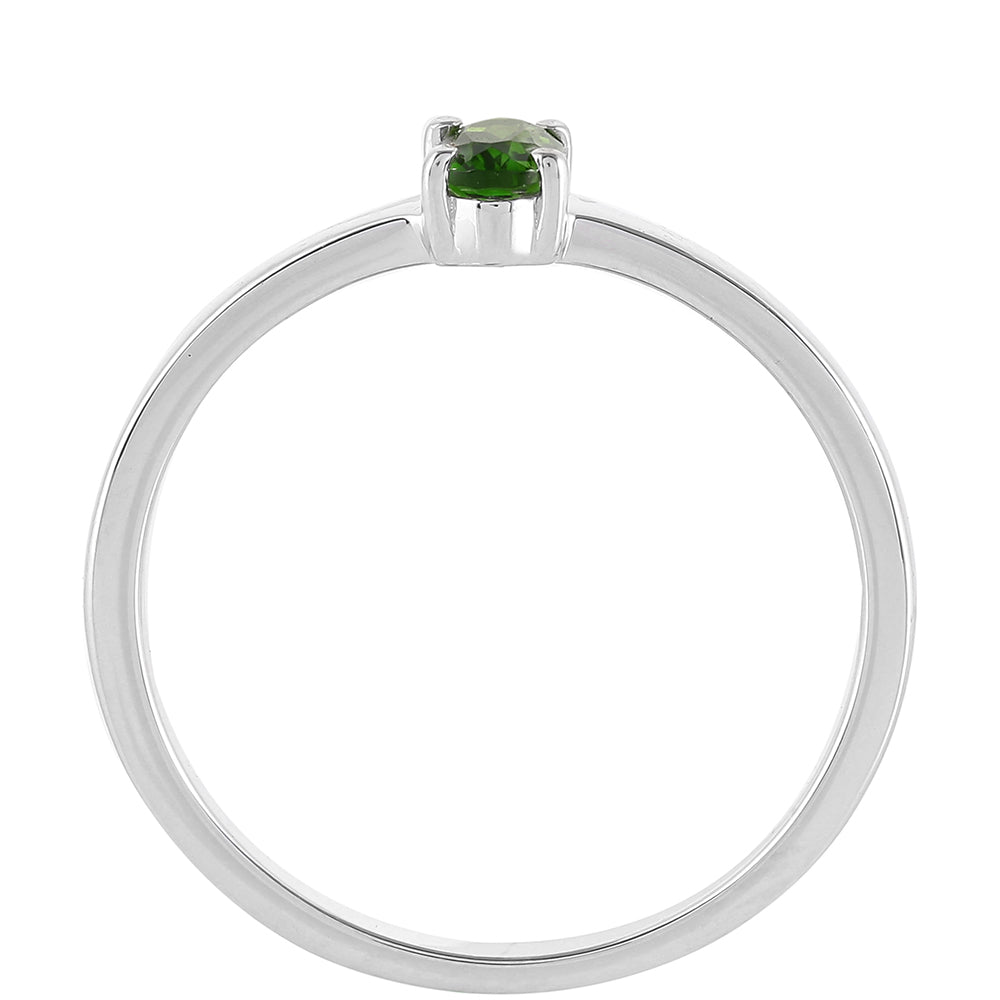 Anillo de Plata con Diópsido de Cromo