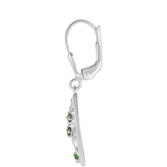 Pendientes de Plata con Diópsido de Cromo