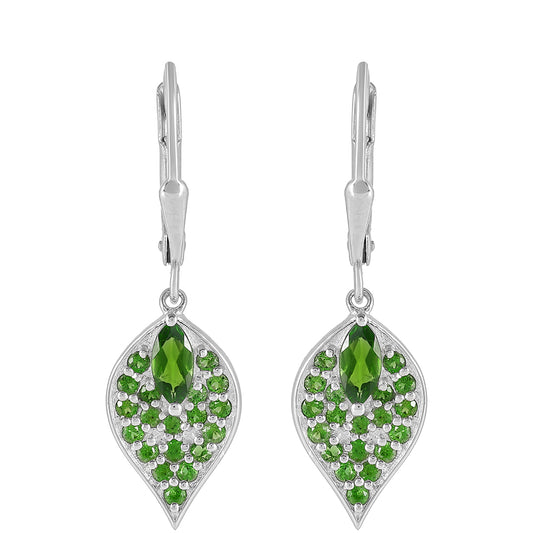 Pendientes de Plata con Diópsido de Cromo
