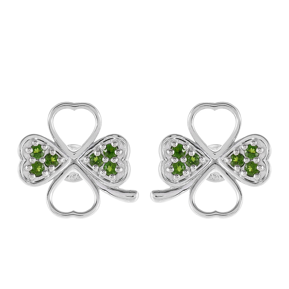 Pendientes de Plata con Diópsido de Cromo