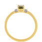 Anillo de Plata Bañada en Oro con Turmalina Verde y Zircón natural
