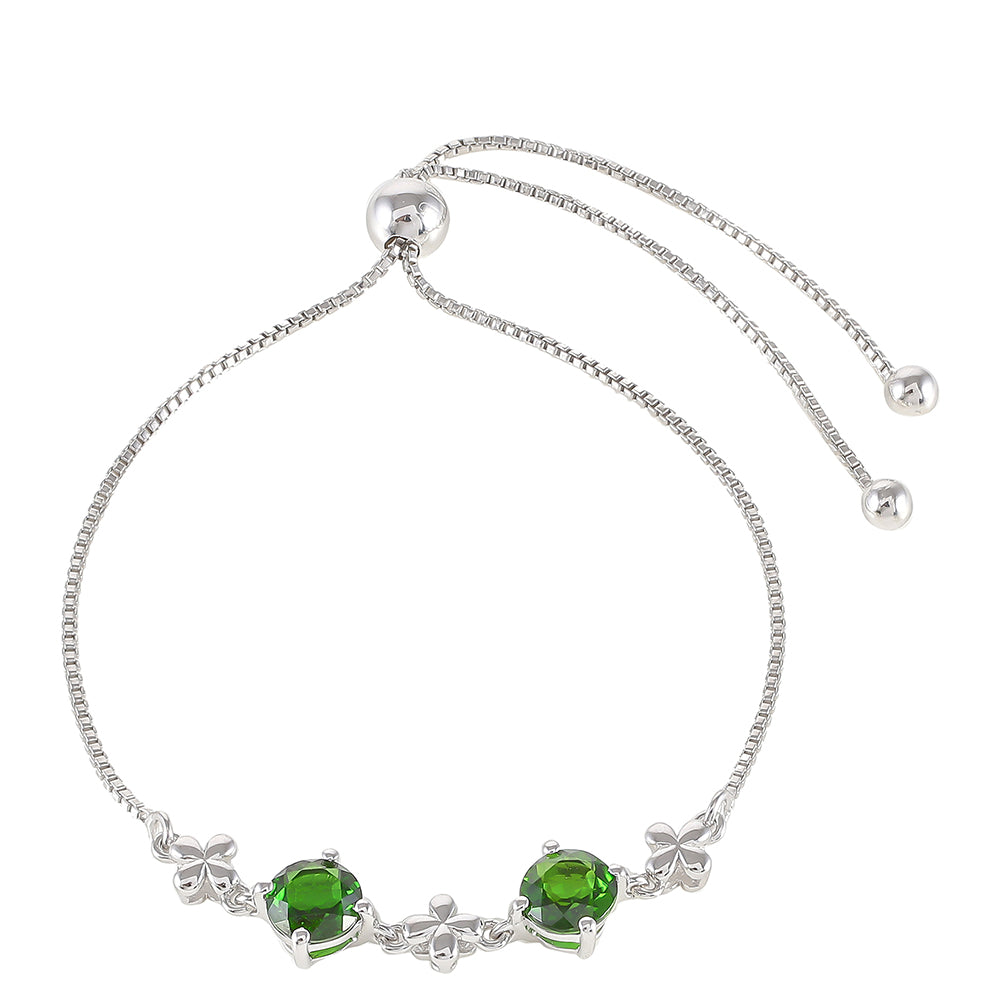 Pulsera de Plata con Diópsido de Cromo 1 