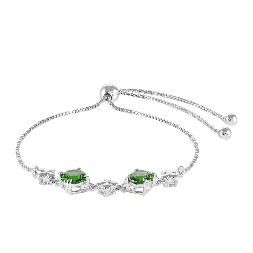 Pulsera de Plata con Diópsido de Cromo 2 