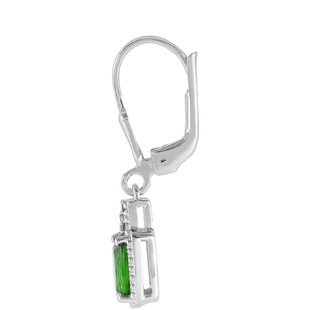 Pendientes de Plata con Diópsido de Cromo 2 